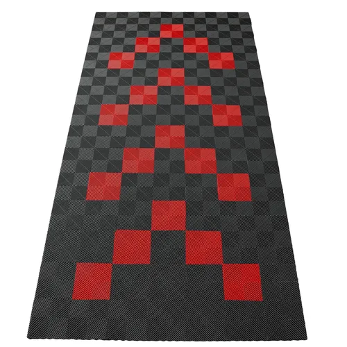 RAMROXX Performance Bodenfliesen Garagenboden 2,8mx5,6m Grau Rot - Hochwertige Kunststoffbodenfliesen für Garagen, robust und langlebig. Ideal für eine einfache Verlegung und Pflege, perfekt für den täglichen Einsatz.