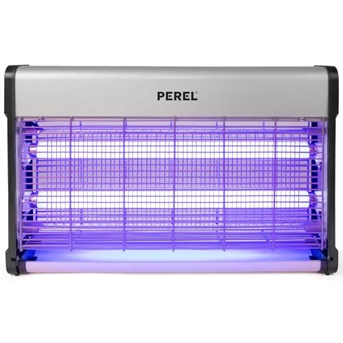 Perel Elektrischer Insektenvernichter 2800V - Pflegemittel & Schädlingsbekämpfung – effektive Insektenbekämpfung ohne Chemie, leise im Betrieb und geeignet für Räume bis 100 m².