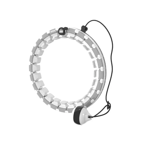 Urban Fitness Smart Weighted Fitness Hoop 24 Einstellbare Teile Digitaler Zähler Silikonpads mit 360 Grad Auto Spinning Ball Grau