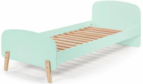 Vipack Einzelbett Kiddy 90x200 cm - Mintgrün für Kinder - Hochwertiges Einzelbett aus MDF mit mintgrüner Lackierung, ideal für Kinderzimmer. Inklusive Lattenrost und mit gerundeten Kopf- und Fußteilen für mehr Sicherheit.