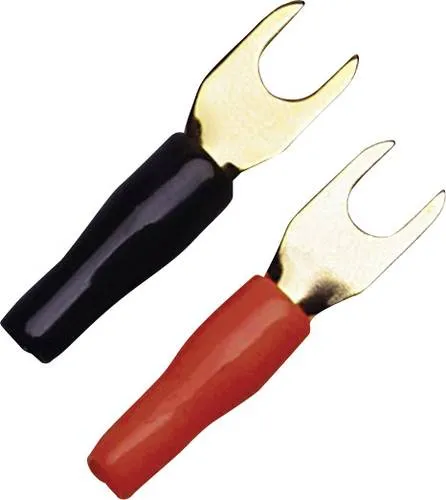Sinuslive KSI-4P10 Gabelkabelschuh 4mm² Loch-Ø=5mm Teilisoliert Schwarz, Rot 10St.