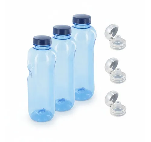 Greiner Trinkflasche, 3x Kavodrink Tritan 1 L + 3x Flip Top