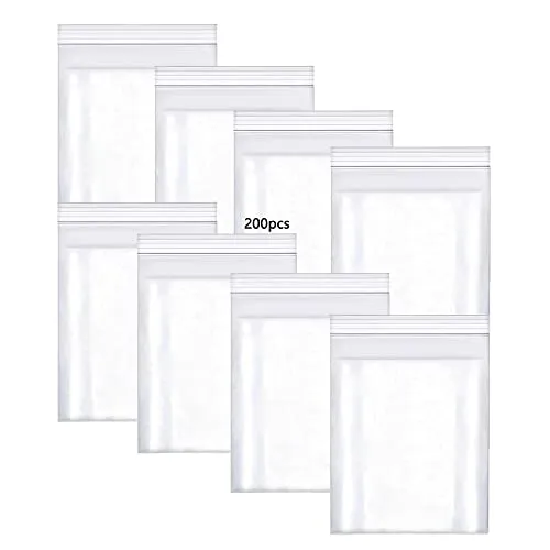 HVDHYY Beutel Klein Druckverschlussbeutel 200Stück 70mmX100mm 160µ Polybeutel Tüte Verschlussbeutel Wiederverschließbar Plastiktüten Verschließba Bags Schnellverschluß Tüten