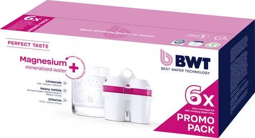 BWT 125681749 - 6er Magnesium mineralized water - Wasserfilter mit BWT Magnesium-Technologie für mehr Geschmack. Wiederbefüllbare Kartuschen, kosteneffizient und umweltfreundlich - ideal für gesundes Trinkwasser!