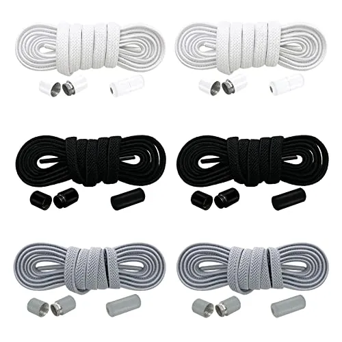 Owelth Elastische Schnürsenkel ohne Binden, Schnürsenkel mit Schnellverschluss Kapseln, Gummi Schuhbänder Schleifenlose Schnürlos, No Tie Shoelaces für Sport Wanderschuhe Sneaker Stiefel