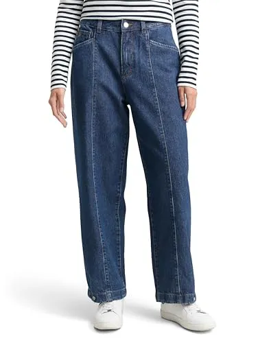 TOM TAILOR Denim TTADEA BARREL Jeans mit verstellbarer Beinöffnung blau XS - Modische Jeans im Barrel Fit mit verstellbarer Beinöffnung für individuellen Tragekomfort. Hochwertige Materialkombination für einen lässigen Look.