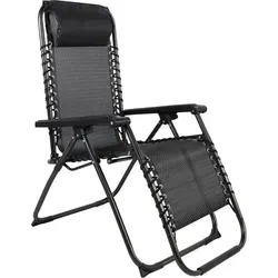 Comfort Relaxsessel – Klappbarer & verstellbarer Relaxstuhl für Garten, Camping, Balkon & Terrasse in Grau