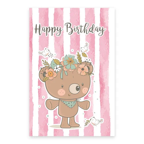 Premium Geburtstagskarte Happy Birthday 18x12cm mit Umschlag 1