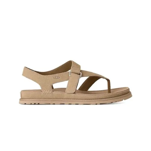 UGG GOLDENGAZE TOE POST Sandale 2026 sand - 37 - Die UGG GOLDENGAZE TOE POST Sandale 2026 in sand bietet stilvollen Tragekomfort für warme Tage. Mit hochwertigem Leder und verstellbarem Riemen passt sie sich perfekt an und sorgt für einen modernen Look beim Entspannen oder im Urlaub.