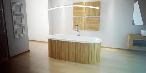 Luxus Badewanne Rechteckig Freistehend aus Acryl in Weiß - Elegante freistehende Badewanne aus hochwertigem Acryl, oval und komfortabel. Ideal für ein stilvolles Badezimmer-Design, Maße: 185 x 83 x 47 cm.