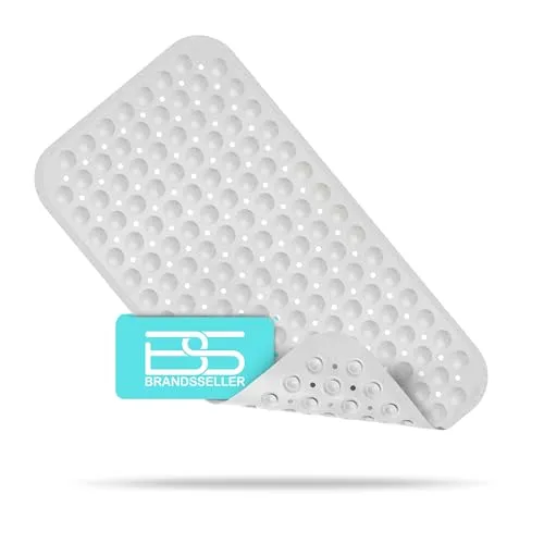 Brandsseller Badewannenmatte 70x38 cm Badewanneneinlage Duschmatte mit Noppen Hellgrau Melange
