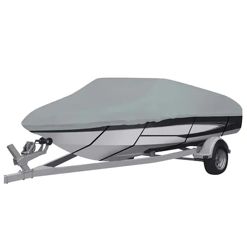 vidaXL Bootsplane Grau 830x370x40 cm - Hochwertige Bootsabdeckung aus strapazierfähigem Oxford-Gewebe, schimmelresistent und wasserabweisend, ideal für sicheres Lagern und Festmachen Ihres Bootes.
