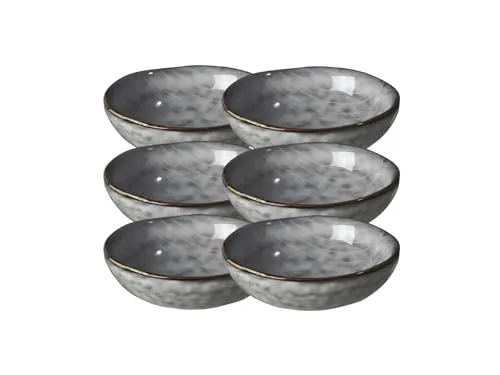 Broste Copenhagen Geschirr-Set NORDIC SEA Butterschale 7 x 2 cm Set6 - Elegantes Geschirr-Set aus Steingut, inspiriert von der nordischen Landschaft. Jedes Stück ist ein handgefertigtes Unikat mit einzigartigen Farbverläufen und Texturen.