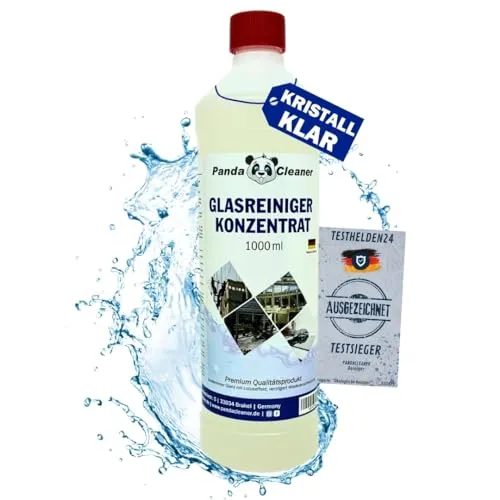 PandaCleaner Glasreiniger Konzentrat - 1000ml Glasreiniger Fenster - Fensterreiniger Konzentrat für streifenfreie Reinigung - Für alle Fenstersauger (1000ml)