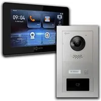 Goliath 2 Draht BUS IP Video Türsprechanlage 7 Zoll Schwarz RFID Silber