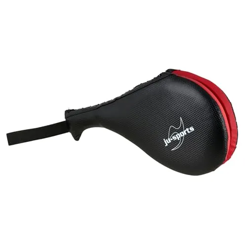 Ju-Sports Hand Mitt Single Pratze I Aus Kunstleder in Carbon Optik I Mit Handschlaufe für optimalen Halt I Kampfsport Zubehör für MMA UVM. I Ca. 40cm