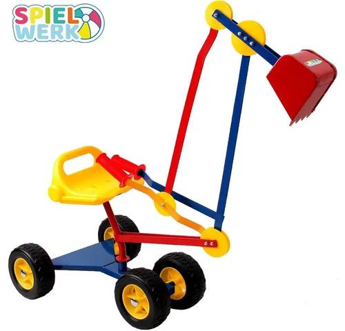 Spielwerk Spielzeug-Bagger 360° Schwenk- und Greiffunktion - Spielzeug-Bagger für den Sandkasten – 360° drehbar, fördert die Motorik und Hand-Augen-Koordination Ihres Kindes. Robuste Metallkonstruktion und bequemer Sitz für stundenlangen Spielspaß.