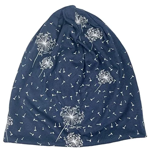 kennydoo Slouch Beanie Pusteblume/Damen Herren Kinder Jersey Mütze/Chemo Kopfbedeckung (dunkelblau)