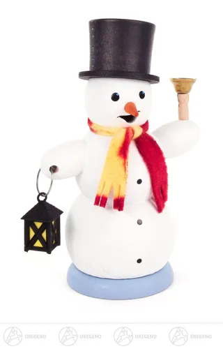 Räuchermann Schneemann mit Laterne