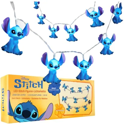 Disney Stitch LED Lichterkette – 10-Teilig, Batteriebetrieben, 150cm