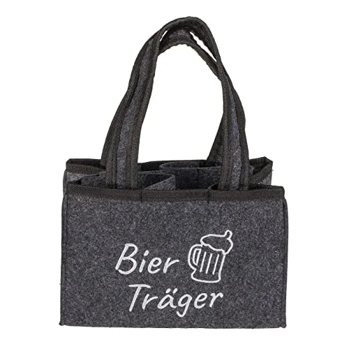 ReWu Flaschentasche Bierträger Filztasche Tragetasche Männerhandtasche Bieträger, für 6 Flaschen (bis 0,5L) Vatertag
