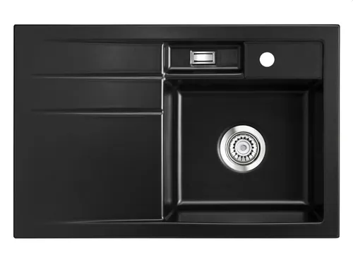 Systemceram Bela 78 Nero Keramikspüle mit Handbetätigung von systemceram