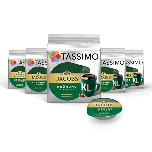 TASSIMO Jacobs Krönung XL Kaffeekapseln - Kaffeekapseln & -pads, 80 T Discs für vollmundigen Kaffeegenuss, kompatibel mit Tassimo, ideal für Kaffeeliebhaber.