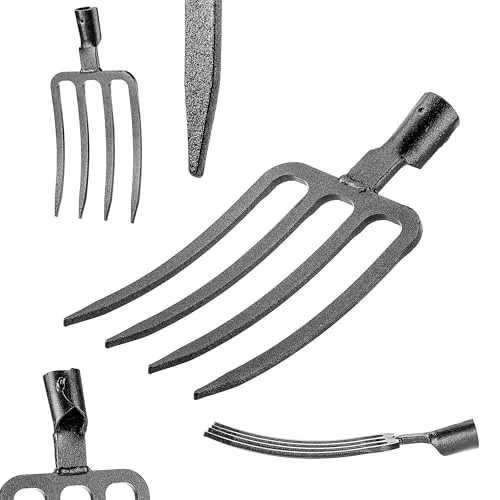 KADAX Gartenforke - Leichte Grabgabel aus gehärtetem Stahl - Gartengabeln für müheloses Umgraben und Auflockern. Der robuste Gabelkopf erleichtert das Eindringen in den Boden und ist ideal für alle Gartenpflegearbeiten.