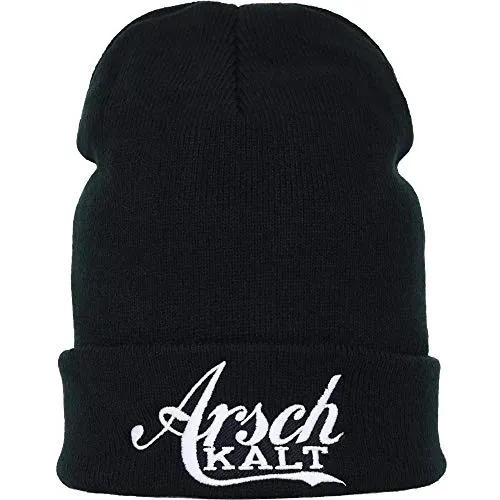 EXPRESS-STICKEREI Lustige Strickmütze - Warme Wintermütze mit Spruch Arschkalt - Strickmütze - Beanie für Damen und Herren - Unisex Wollmütze - Haube mit Spruch