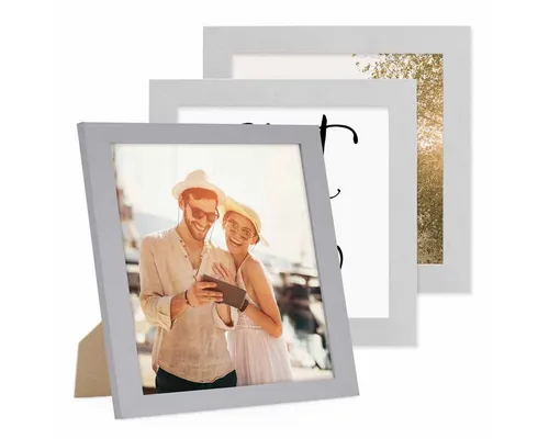 PHOTOLINI Bilderrahmen 3er Set breite Rahmen, extra Zubehör, (3er Set), im modernen Stil für Ihre stilvolle Wanddekoration
