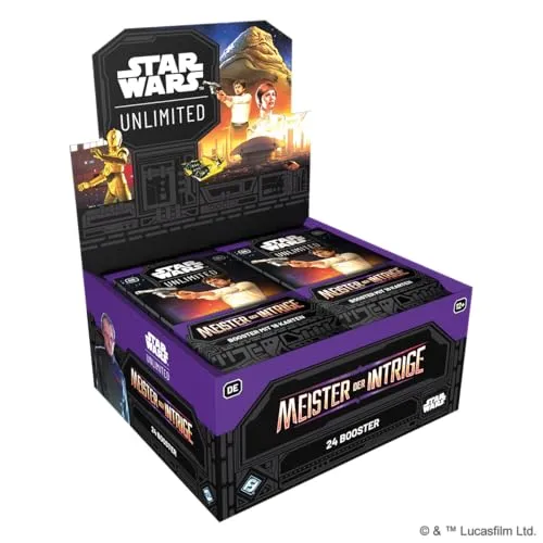 Star Wars: Unlimited – Meister der Intrige Booster-Display - TCG OVP Displays, enthält 36 Booster für strategisches Gameplay und spannende Star Wars Abenteuer in deutscher Sprache.