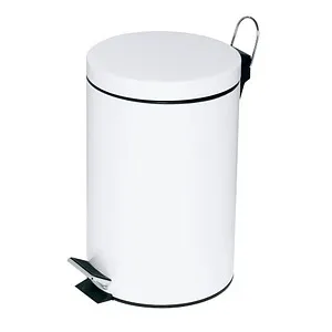 Alco Mülleimer 2961, weiß, 12 Liter aus Metall