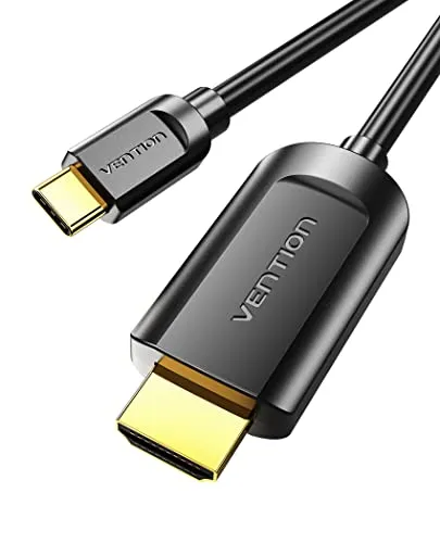 VENTION USB C zu HDMI Kabel 2M (4K@30Hz, 2K@60Hz, 1080P@120Hz), Thunderbolt zu HDMI Typ C zu HDMI Kabel [Thunderbolt 3 Kompatibel] für iPad, MacBook, Galaxy S23/S22/S21/S20, Surface, etc.