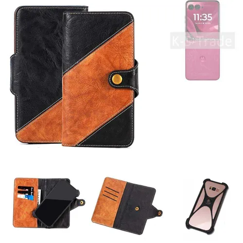 Handy Hülle für Motorola Razr 60 Ultra Wallet Case Cover Smartphone Schwarz Br