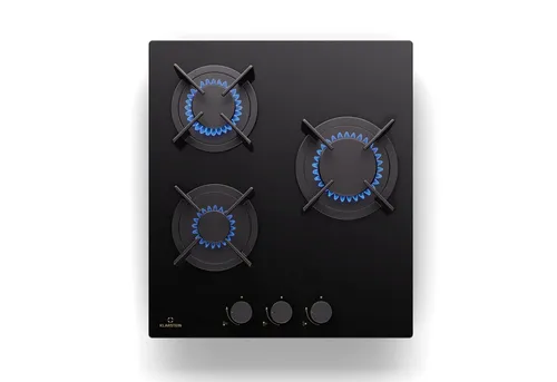 Klarstein Gaskocher 3 Flammig - Kochfelder für Innenbereich & Wohnmobil, effizienter 5200W Edelstahl-Gaskocher mit Snapjet-Brenner für maximale Sicherheit und einfache Reinigung.