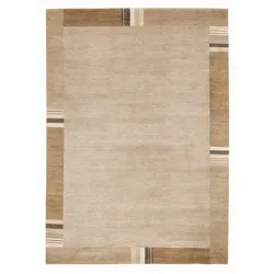 Cazaris Wollteppich Natura Silk Greny, Hellbraun - Rechteckiger Teppich (90x160 cm) aus 97% Schurwolle und 3% Seide, ideal für Fußbodenheizung, mit anschmiegsamer Haptik und pflegeleichtem Design, perfekt für ein gemütliches Zuhause.