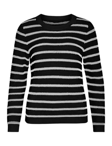 Vidalo O-Neck L/S Stripe Knit Top