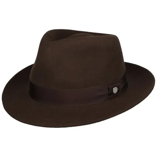 LIERYS City Filzhut – Wasserabweisender Wollfilzhut für Damen und Herren (Dunkelbraun, XL) - Eleganter Wollfilzhut für jeden Anlass. Wasserabweisend, knautschbar und mit hohem Tragekomfort – ideal für Sommer und Winter. Perfekt für stilvolle Auftritte.