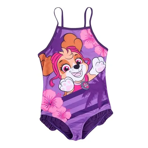 United Labels Paw Patrol Badeanzug für Mädchen, Skye, Lila, 110-116, Schwimmanzug Kinder, Schwimmkleidung