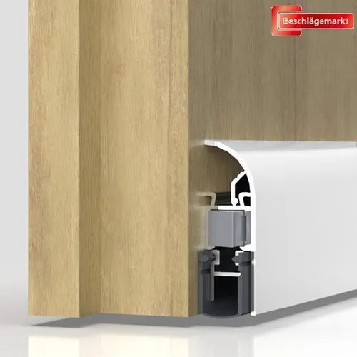 Athmer Bodendichtung Schall Ex Applic weiß 930 mm - Türdichtungen mit hervorragendem Schalldämmwert von 41 dB, ideal für ruhige Räume, einseitige Absenkdichtung, einfach zu montieren.