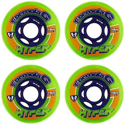 HYPER - Indoor Inliner Rollen Formula G Era für Skates I stabile Felgen I PU-Mischung I Indoorrollen I ideal für Rollhockey I soft Grip I für alle gängigen Inliner-Marken geeignet I 4er-Pack