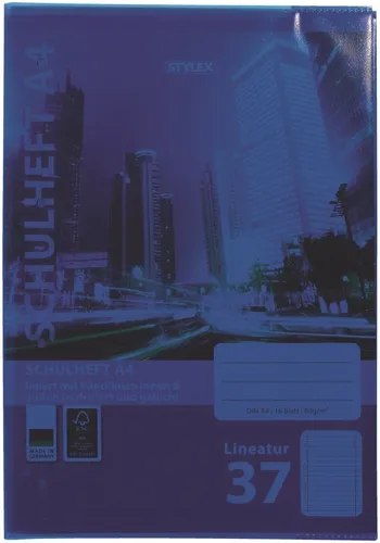 Stylex Heftumschlag DIN A4 blau transparent 1 Stück