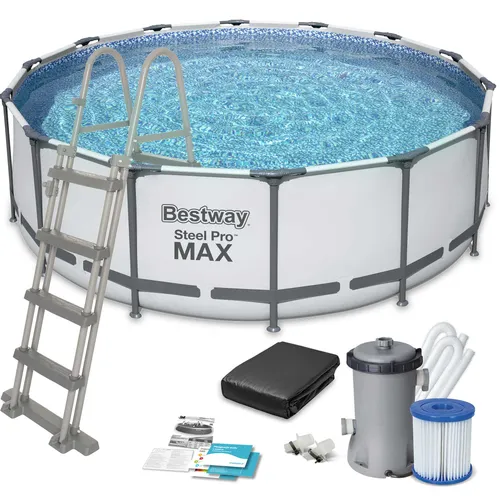 Bestway Steel Pro MAX 427x122 cm Pool mit Kartuschenfilter in blau von Bestway