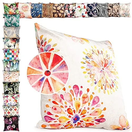 ANRO Kissenbezug Kissenhülle Kissen Deko-Kissen Sofa Kissen Couch Kissen Happynes 40x40cm ohne Füllung