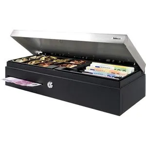 Safescan SD-4617S Kassenschublade - Robuste Kassenschublade aus Metall mit elektrisch oder schlüsselseitiger Öffnung, ideal für den Einsatz in Geschäften. 6 Geldschein- und 8 Münzfächer bieten optimale Organisation.