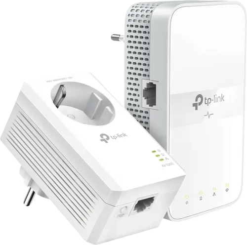 TP-Link WLAN Powerline Adapter Set TL-WPA7617 KIT - Dualband WLAN 1200 Mbit/s, AV1000 Powerline, integrierte Steckdose und einfaches Plug & Play für schnelles Internet überall