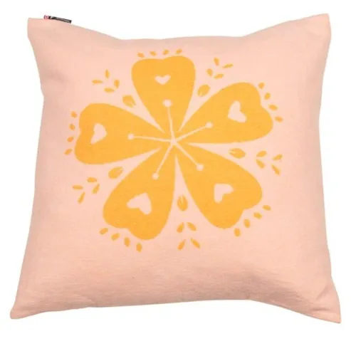 David Fussenegger Kissenhülle Silvretta 'Blumen' 50 x 50 cm Hellorange 8230/72