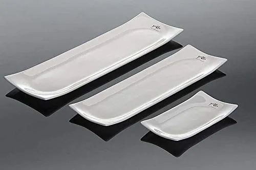 Sandra Rich Porzellanschale Flat, Porzellan, Rechteckig, Weiß, 31 cm