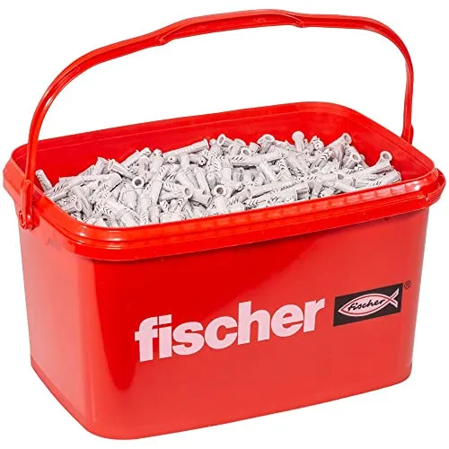 fischer Universaldübel UX 6 x 35 R - 2.500 Stück im Eimer - Anker für alle Baustoffe: Die UX Dübel bieten optimalen Halt durch ihren Rand und sind ideal für vielseitige Anwendungen wie Renovierung und Umzug.
