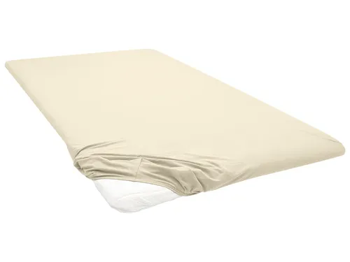 Biberna Premium Jersey-Elasthan Spannbettlaken für Topper (Champagner, 180 - 200 x 200 cm) - Spannbettlaken für Topper, ideal für Boxspringbetten. Exzellente Passform dank 5% Elasthan-Anteil für faltenfreien Sitz. Pflegeleicht und waschbar bis 60 °C, Oeko-Tex zertifiziert.